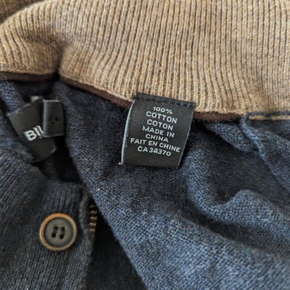 Bill Blass 1/4 ZIp Charcoal Pullover Sweater in Men's XL - Picture 7 of 7